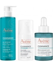 Avène Cleanance Комплект - Почистващ гел, Серум и Слънцезащитен крем, 400 + 2 х 30 ml -1